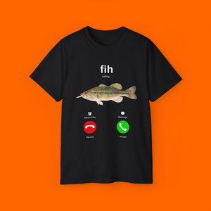 Fih Calling Smoking Fish Meme phone call screen Shirt