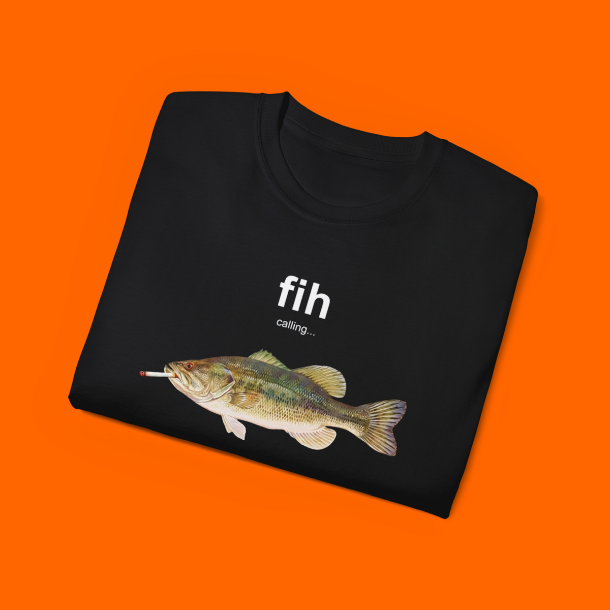Fih Calling Smoking Fish Meme phone call screen Shirt